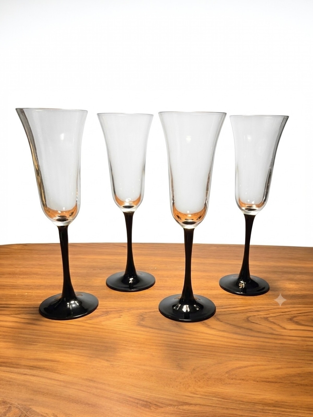 Set of 4 Vintage Champagne Flutes Cristal D'Arques-Durand Americana ♡